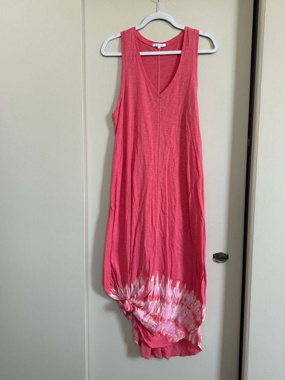 Z Supply Pink Tie Dye V-Neck Sleeveless Dress Size L